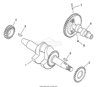 Crankshaft/Camshaft Diagram and Parts List for 1715-0  Briggs and Stratton Generator